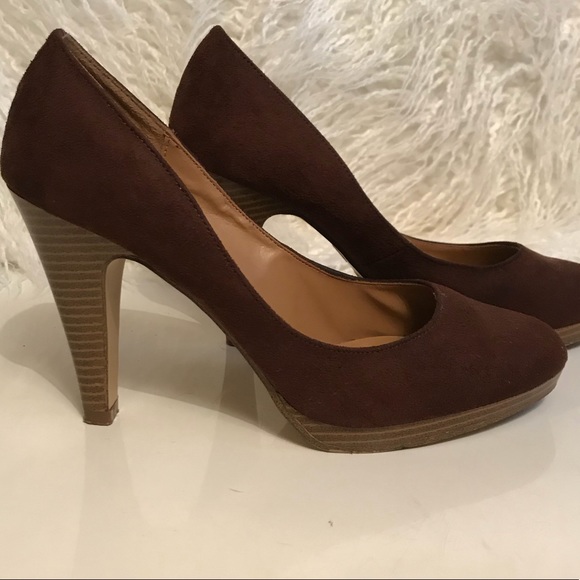 Brown suede-esk Fioni heels - Picture 1 of 8